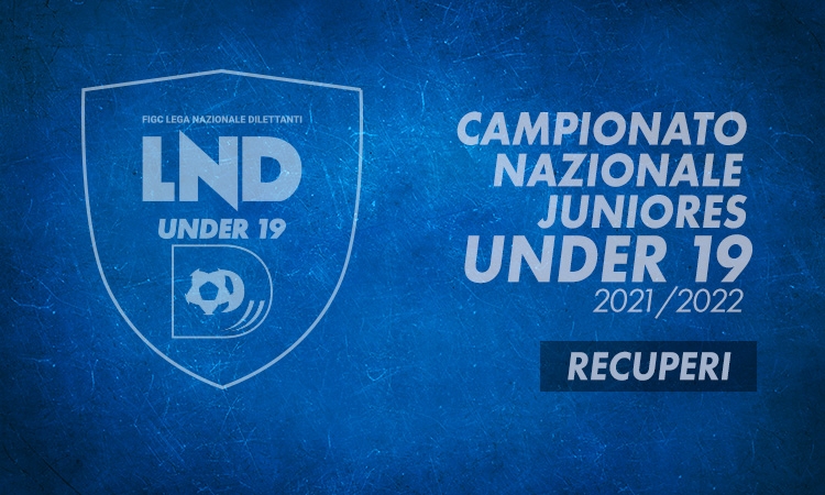 Campionato Under 19: i recuperi della nona e dodicesima giornata 