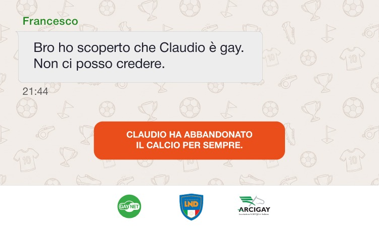 In campo contro l'omofobia. Al via una campagna social e sui campi e iniziative in collaborazione con Arcigay, Gaynet e Supporters in campo